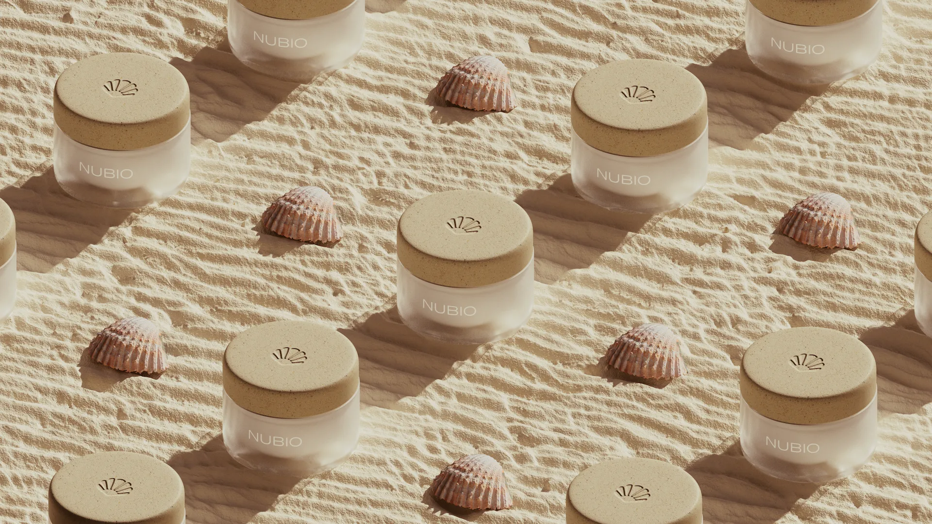NUBIO seashell-inspired logo system